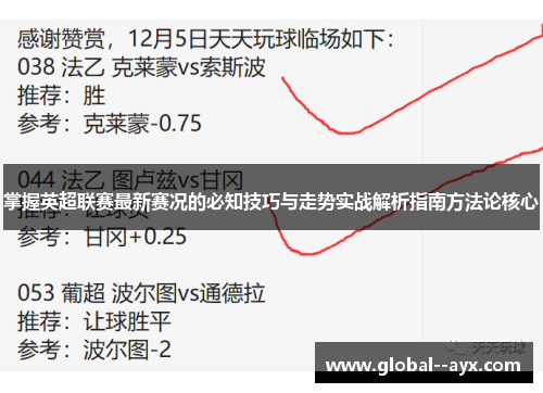 掌握英超联赛最新赛况的必知技巧与走势实战解析指南方法论核心 掌握英超联赛最新赛况的必知技巧与走势实战解析指南方法论核心